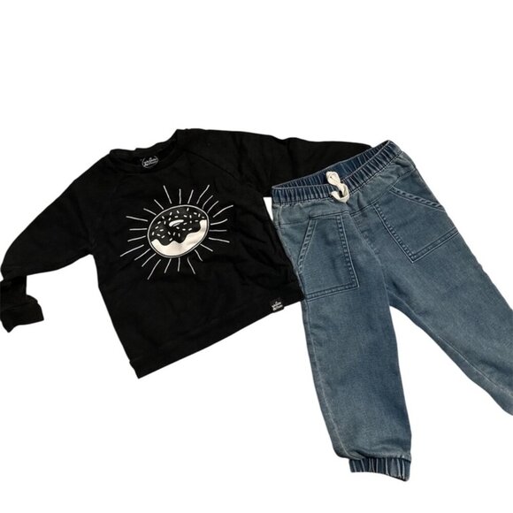 Whistle & Flute Donut Sweatshirt & Cat & Jack Jeans (1yrs +) [💥BUNDLE 2 items] - Picture 1 of 6